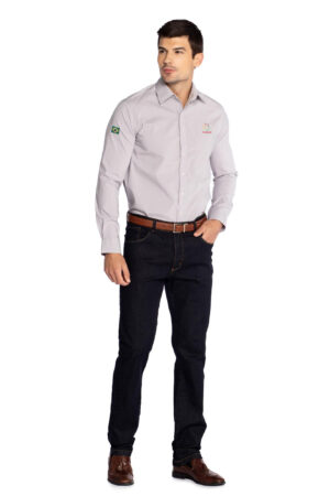 Camisa social manga longa masculina