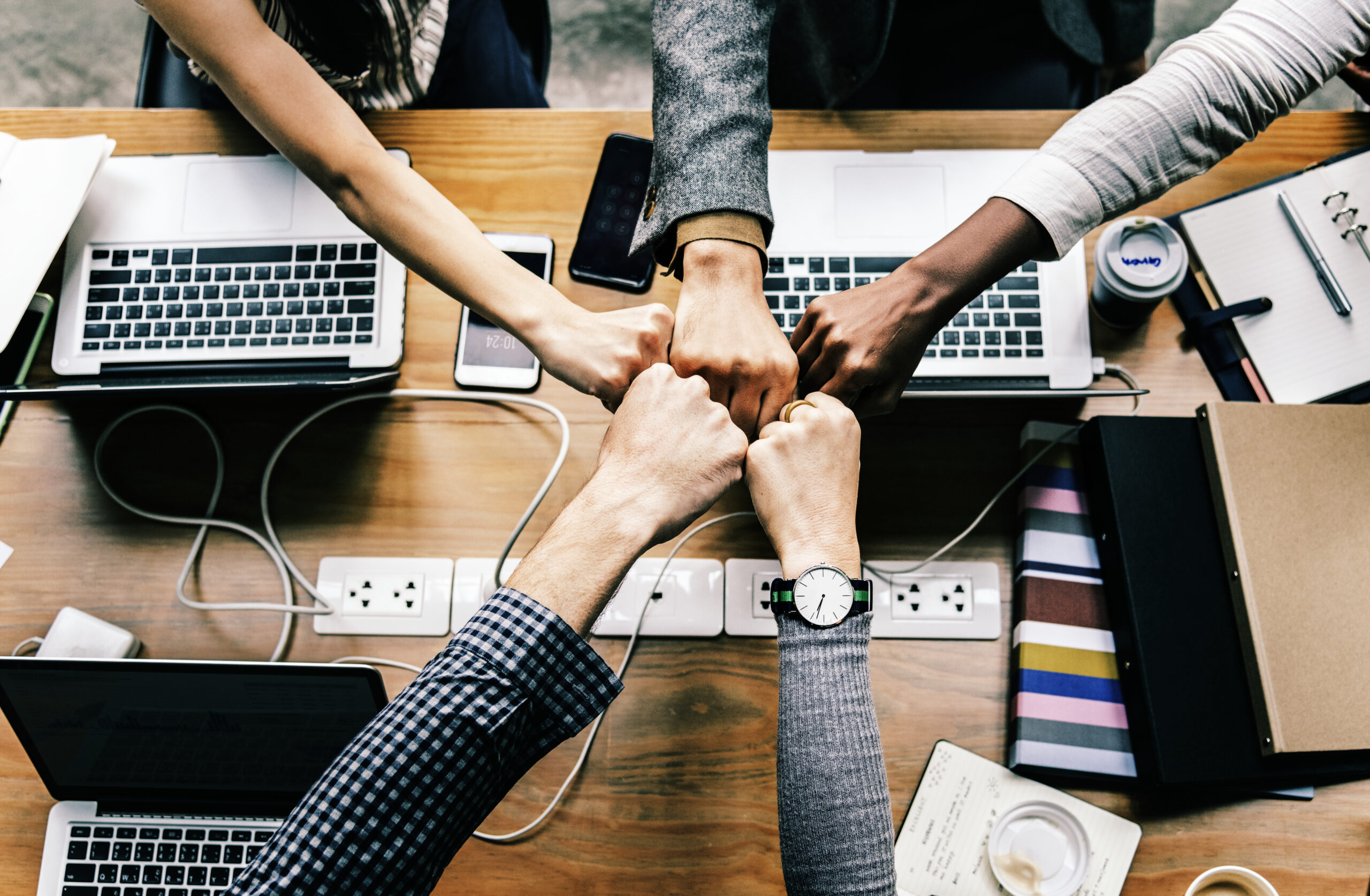 colleagues-giving-fist-bump